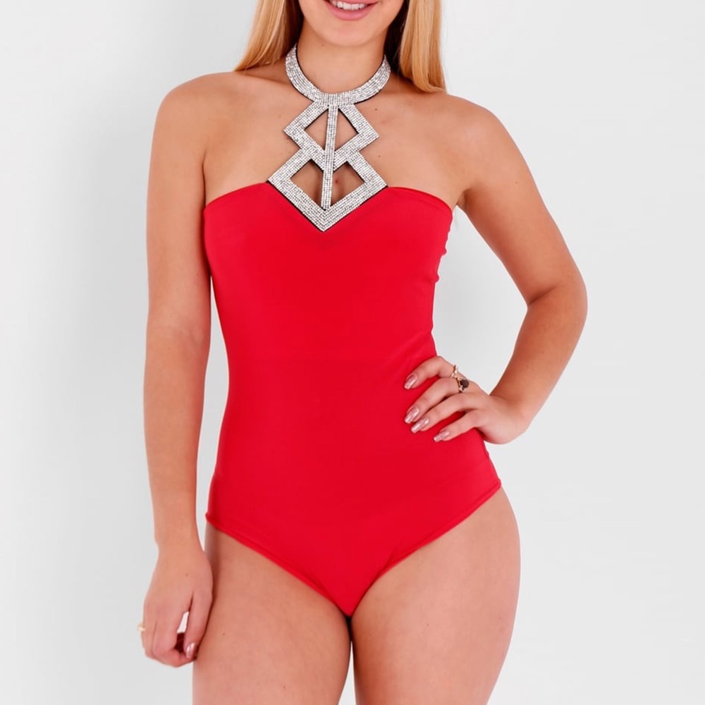 Diamante Neck Detail Bodysuit